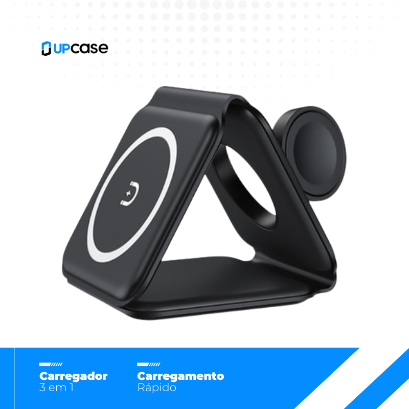 Carregador Dobrável por Indução 3 em 1