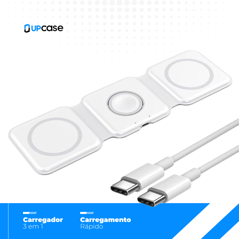 Carregador Dobrável por Indução 3 em 1
