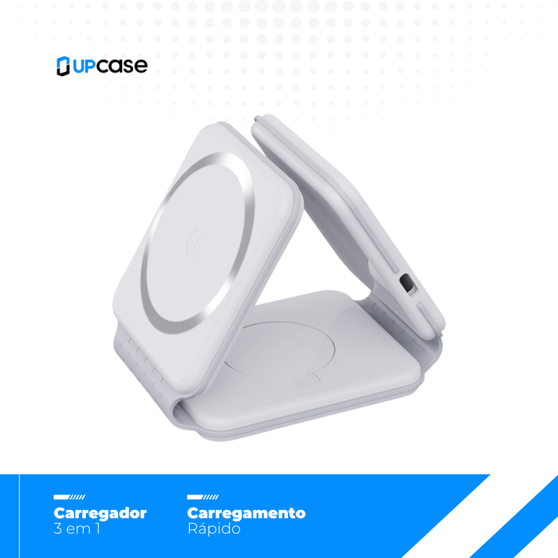 Carregador Dobrável por Indução 3 em 1